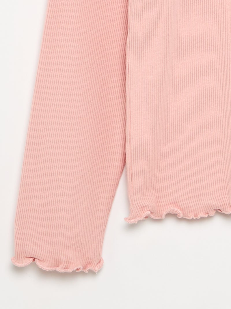 Sottopull a tinta unita con finiture ondulate Rosa - Kiabi