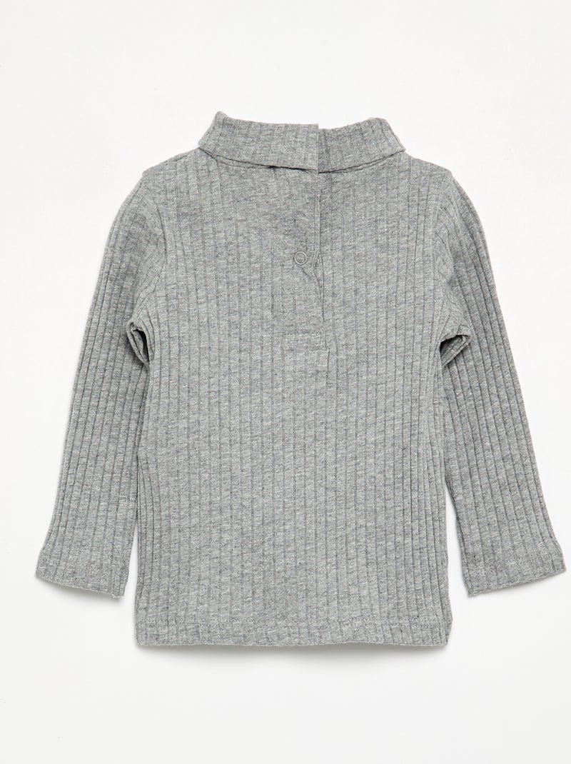 Sottopull in maglia a costine piatte Grigio - Kiabi
