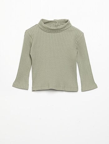 Sottopull in maglia a costine piatte