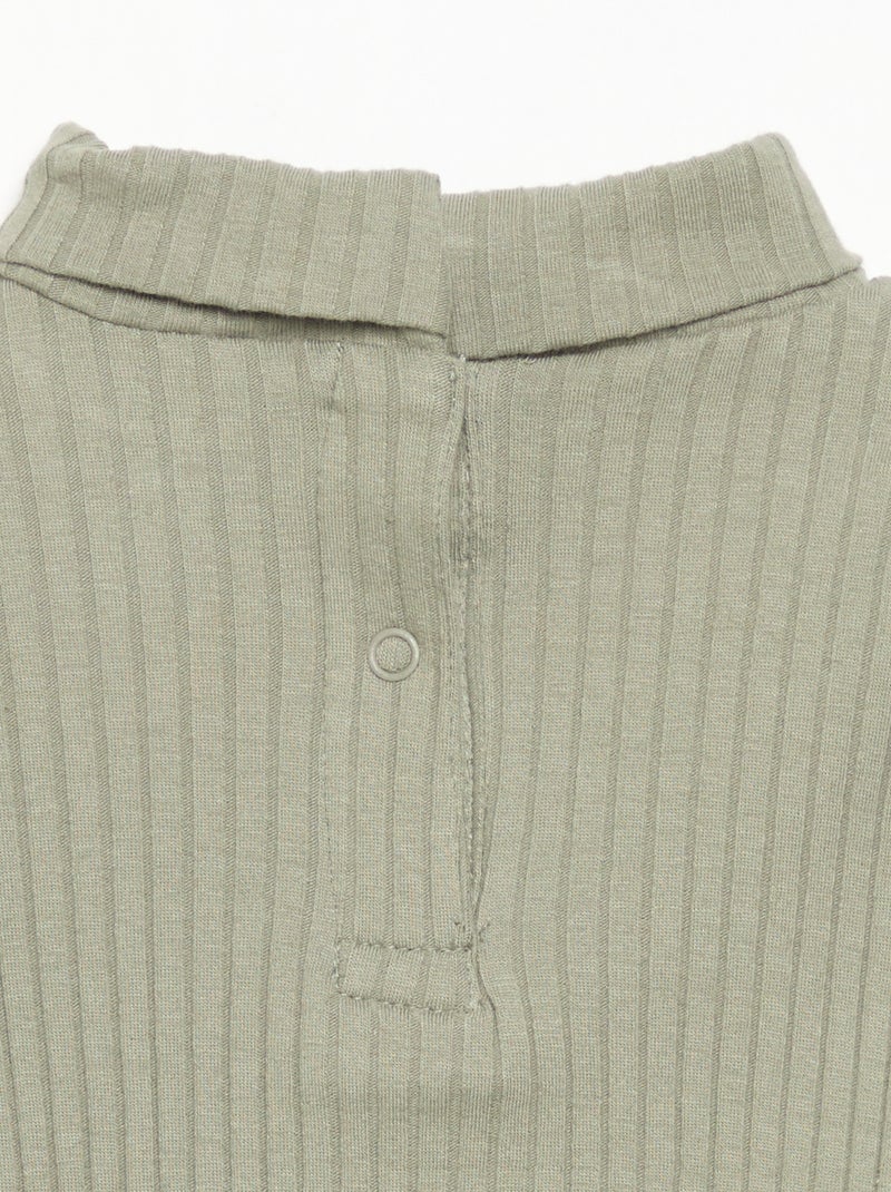 Sottopull in maglia a costine piatte Verde - Kiabi