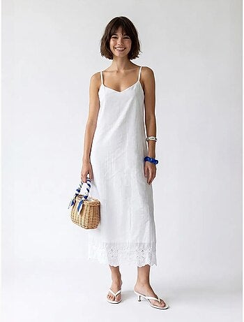 Sottoveste midi a linea a ricamata mixray