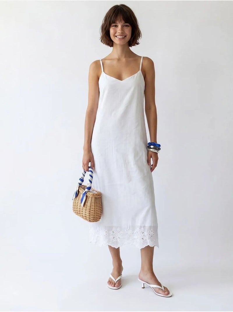 Sottoveste midi a linea a ricamata mixray Bianco - Kiabi