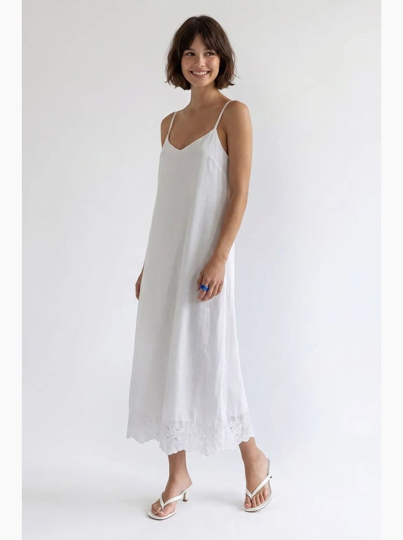 Sottoveste midi a linea a ricamata mixray Bianco - Kiabi