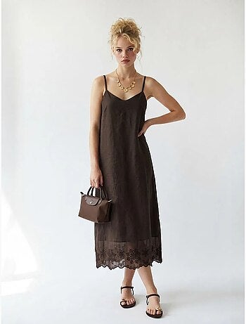 Sottoveste midi a linea a ricamata mixray