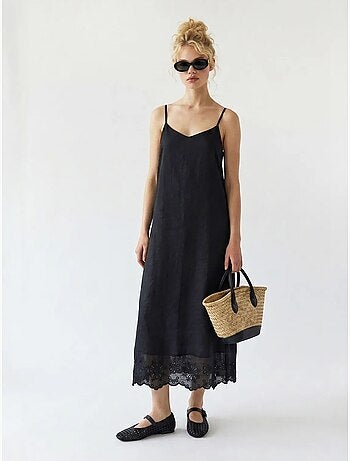Sottoveste midi a linea a ricamata mixray