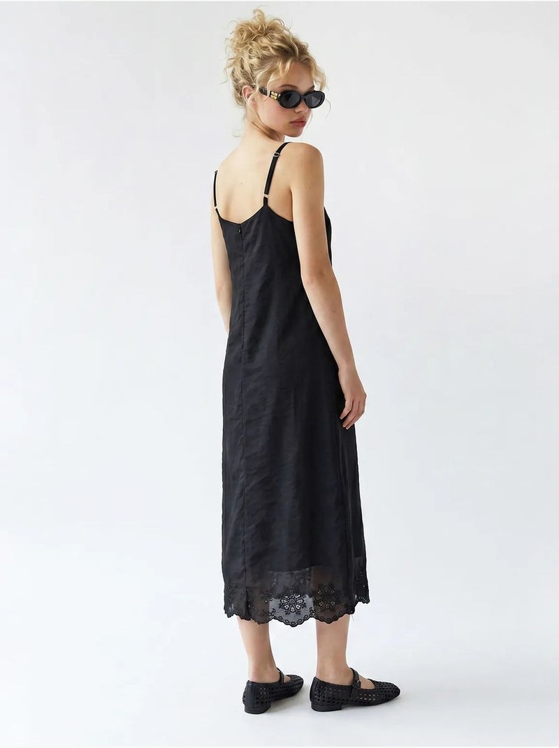 Sottoveste midi a linea a ricamata mixray Nero - Kiabi