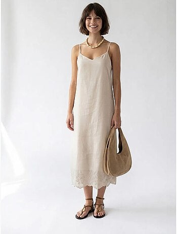Sottoveste midi a linea a ricamata mixray