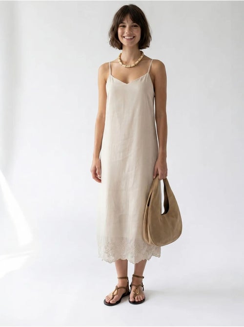 Sottoveste midi a linea a ricamata mixray - Kiabi