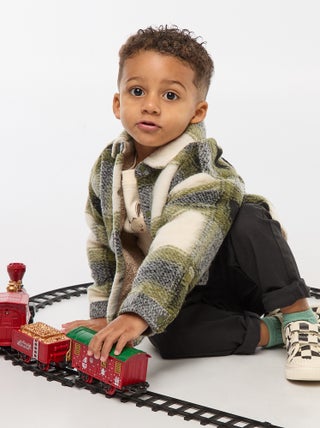 Sovracamica a quadri effetto lana