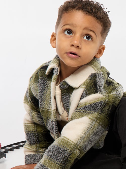Sovracamica a quadri effetto lana - Kiabi