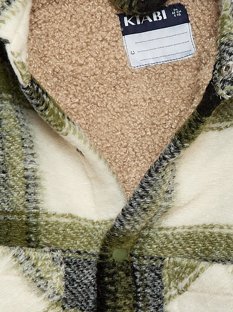 Sovracamica a quadri effetto lana Verde - Kiabi