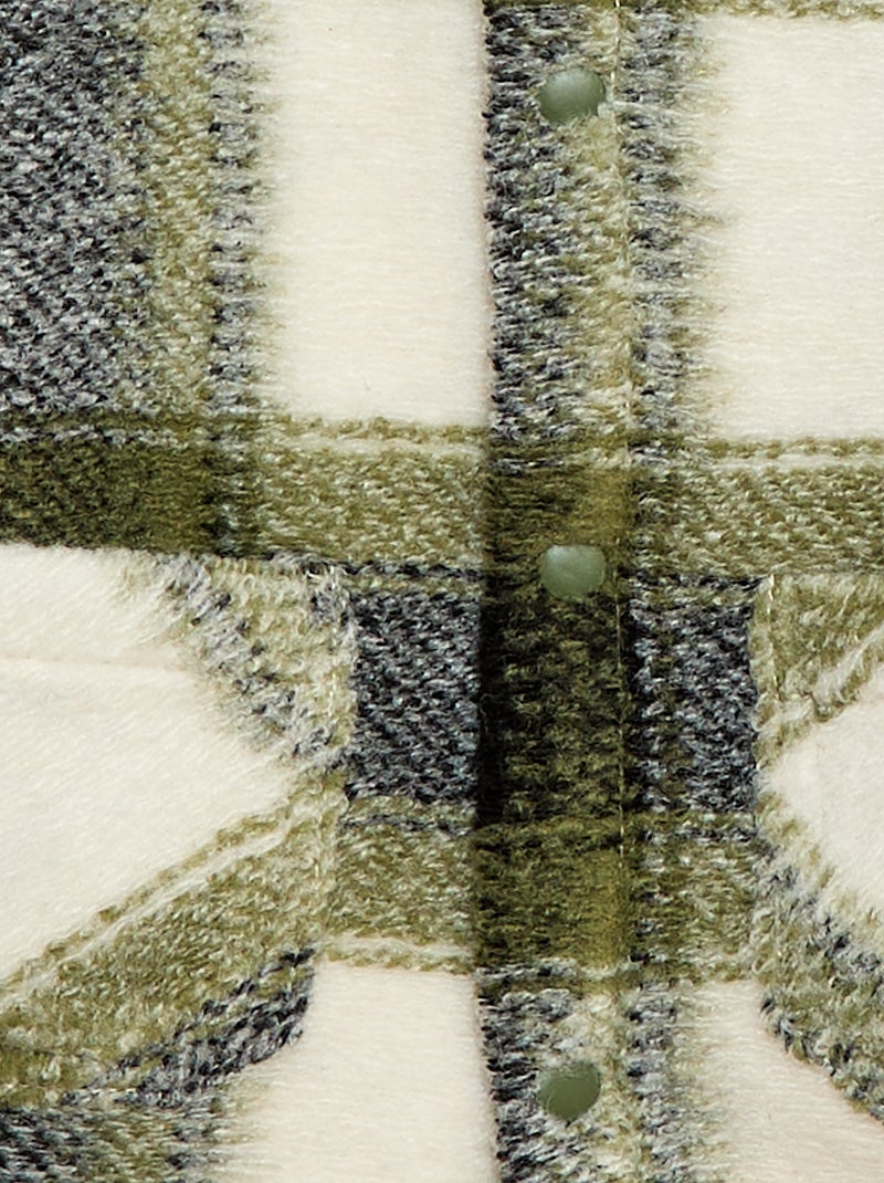 Sovracamica a quadri effetto lana Verde - Kiabi