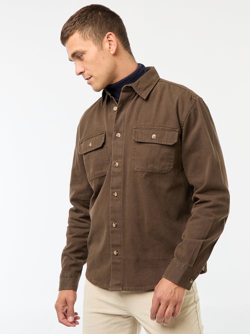 Sovracamicia a maniche lunghe in cotone - Kiabi