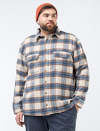 Sovracamicia a quadri in flanella di cotone