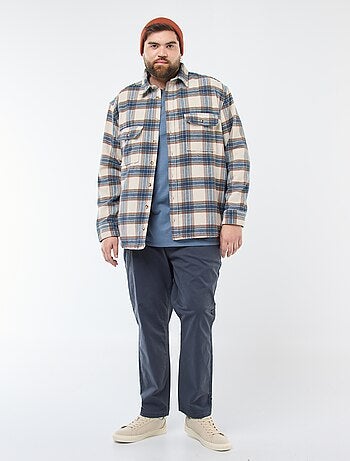 Sovracamicia a quadri in flanella di cotone