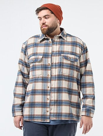 Sovracamicia a quadri in flanella di cotone