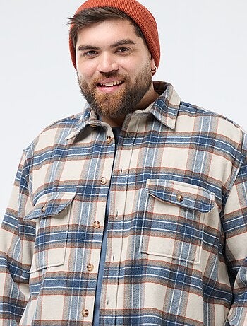 Sovracamicia a quadri in flanella di cotone