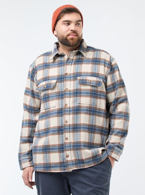 Sovracamicia a quadri in flanella di cotone - Kiabi