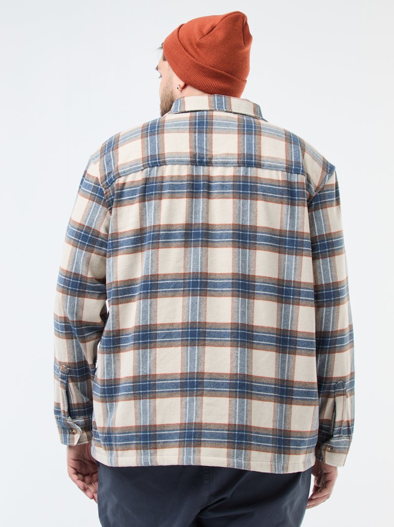 Sovracamicia a quadri in flanella di cotone Beige - Kiabi