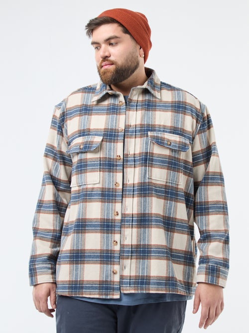 Sovracamicia a quadri in flanella di cotone - Kiabi