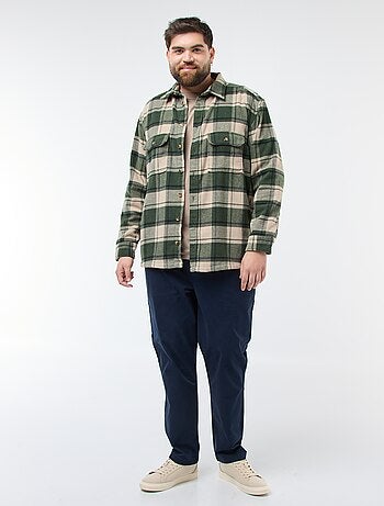 Sovracamicia a quadri in flanella di cotone