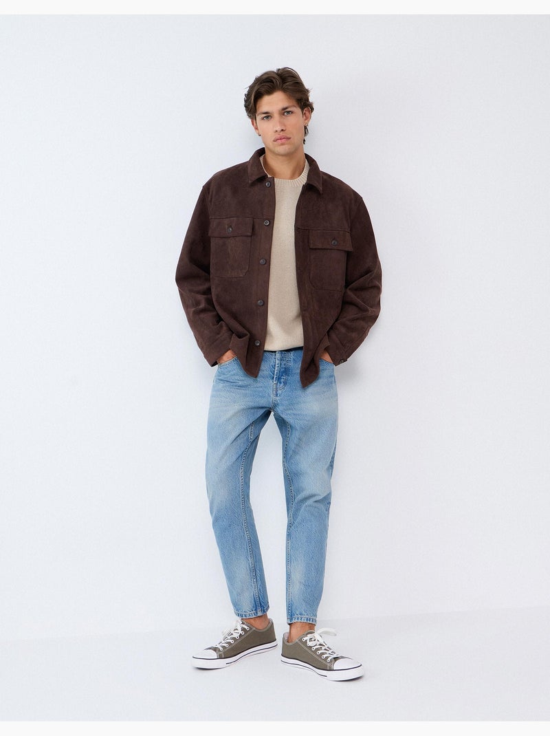 Sovracamicia effetto camoscio, mo fashion Marrone - Kiabi