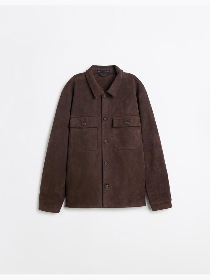 Sovracamicia effetto camoscio, mo fashion Marrone - Kiabi