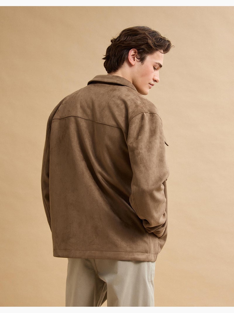 Sovracamicia effetto camoscio, MO Fashion Marrone - Kiabi