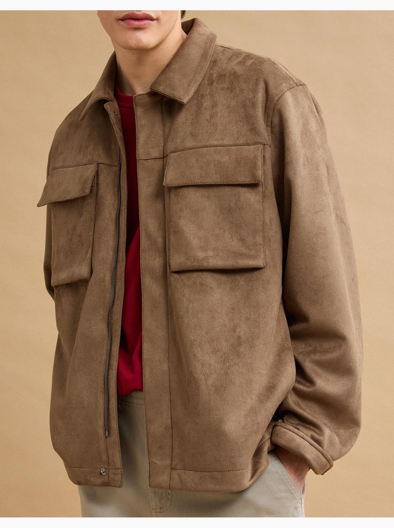 Sovracamicia effetto camoscio, MO Fashion Marrone - Kiabi