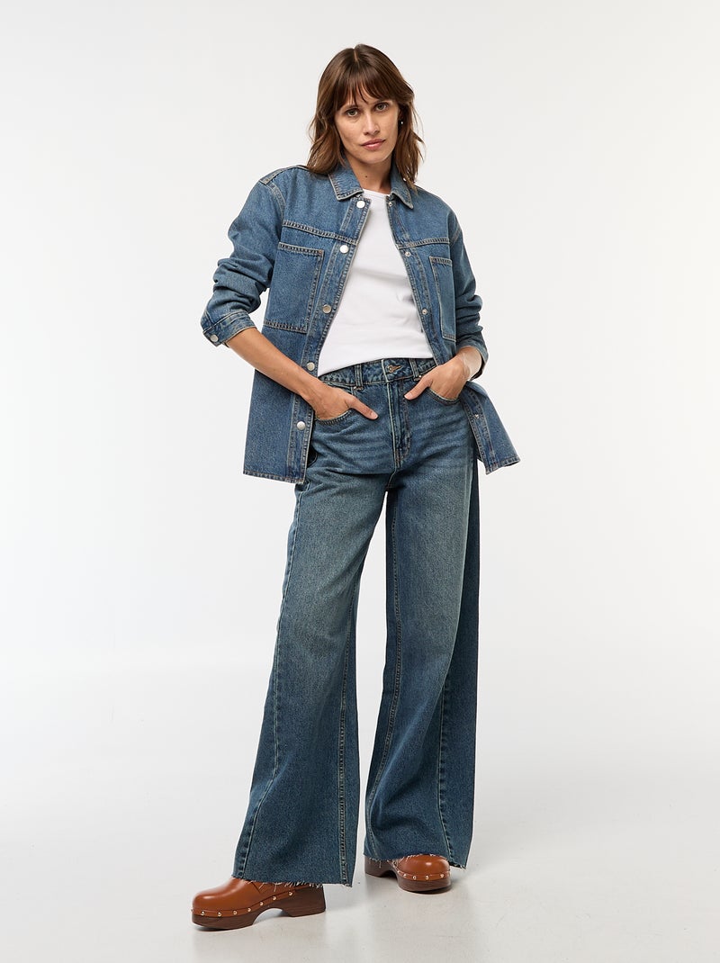 Sovracamicia in denim con bottoni a pressione Blu - Kiabi