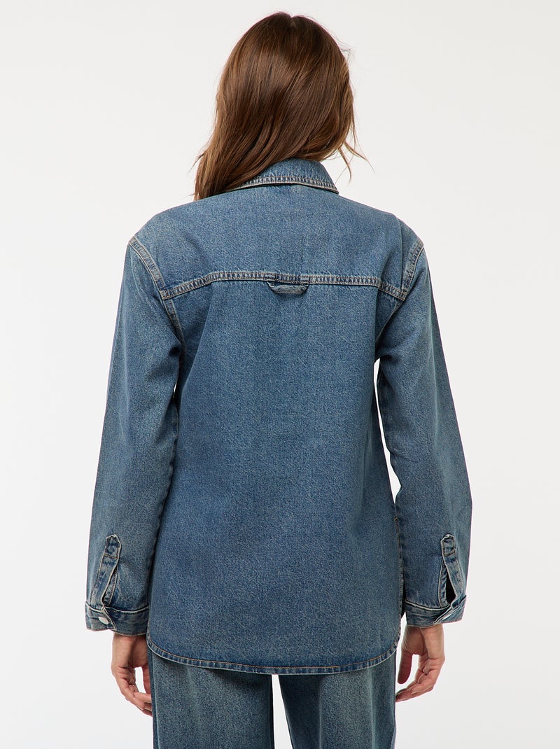 Sovracamicia in denim con bottoni a pressione Blu - Kiabi