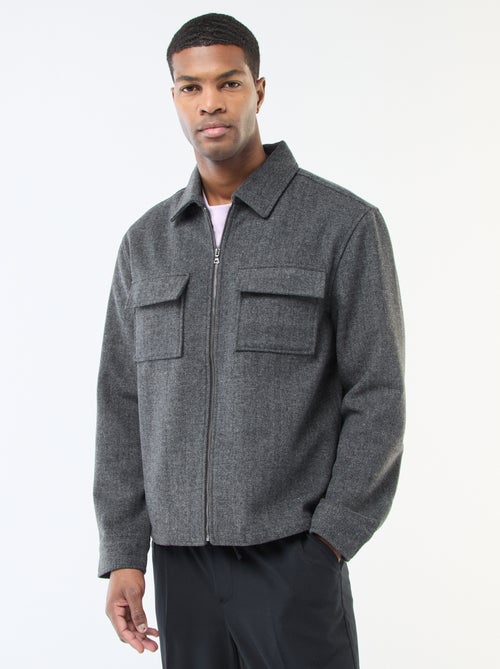 Sovracamicia in flanella tinta unita - Kiabi