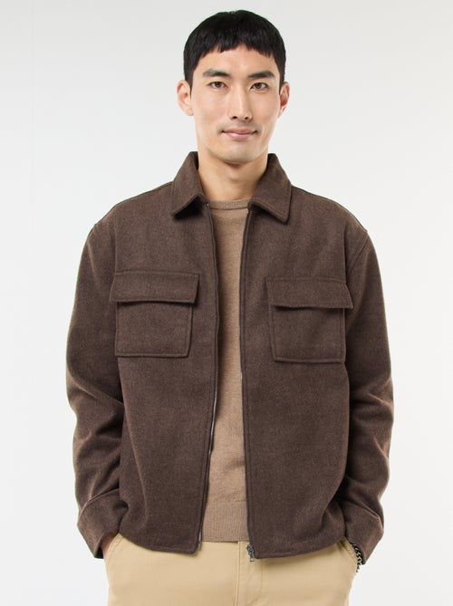 Sovracamicia in flanella tinta unita - Kiabi