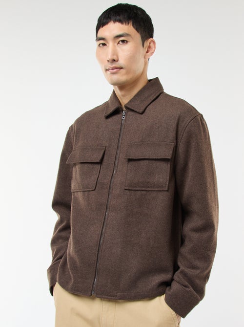 Sovracamicia in flanella tinta unita - Kiabi