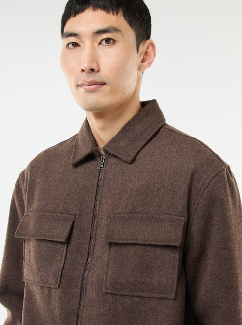 Sovracamicia in flanella tinta unita - Kiabi