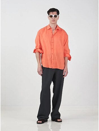 Sovracamicia in lino oversize da uomo giesto
