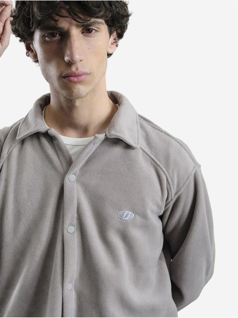 Sovracamicia in maglia in tinta unita giesto Grigio medio - Kiabi