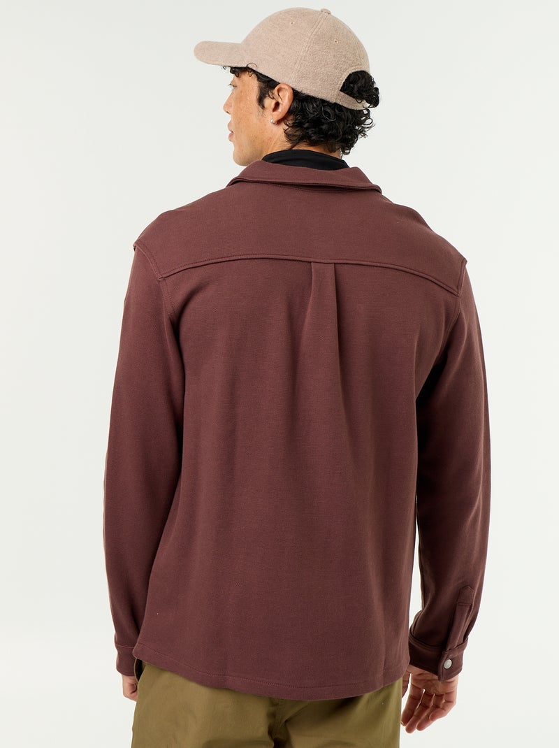 Sovracamicia in piqué Marrone - Kiabi