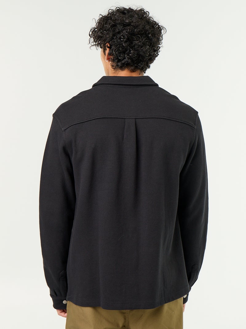 Sovracamicia in piqué Nero - Kiabi