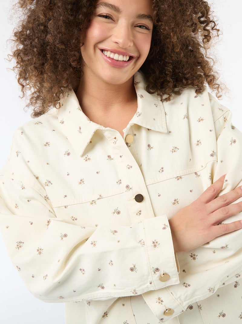 Sovracamicia in twill con 2 tasche applicate Bianco - Kiabi