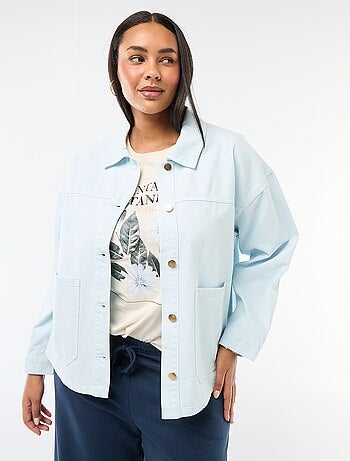 Sovracamicia in twill con 2 tasche applicate