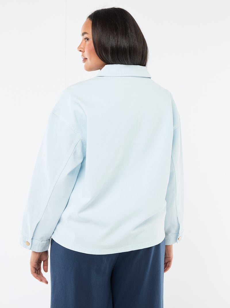 Sovracamicia in twill con 2 tasche applicate Blu - Kiabi