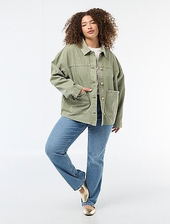 Sovracamicia in twill con 2 tasche applicate