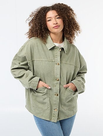 Sovracamicia in twill con 2 tasche applicate