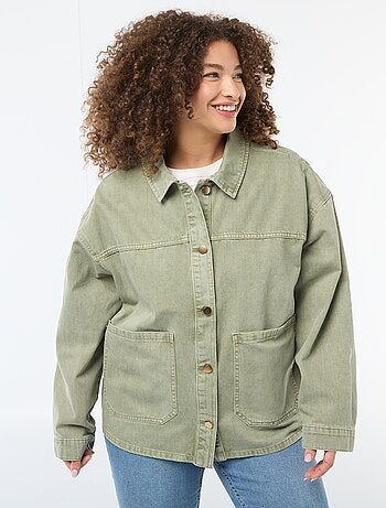 Sovracamicia in twill con 2 tasche applicate