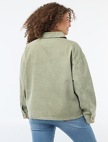 Sovracamicia in twill con 2 tasche applicate