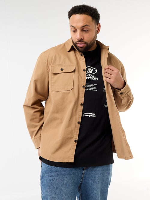 Sovracamicia in twill con tasche sul petto con patta - Kiabi