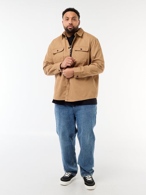 Sovracamicia in twill con tasche sul petto con patta - Kiabi