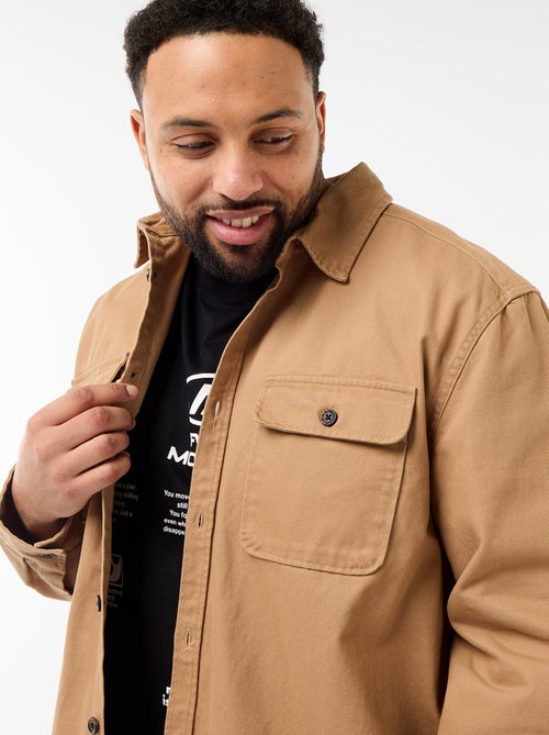 Sovracamicia in twill con tasche sul petto con patta - Kiabi