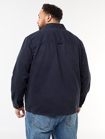 Sovracamicia in twill con tasche sul petto con patta
